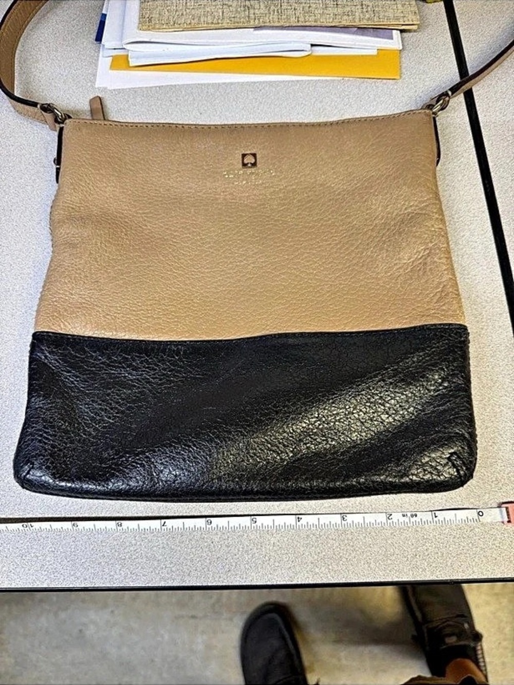 Kate Spade Leather Crossbody Bag in Brown & Black